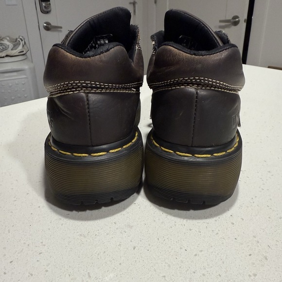 Vtg Y2K Dr Martens Brown Leather Chunky Oxford Platform Shoes 9806 Womens Sz 9 - Picture 4 of 8